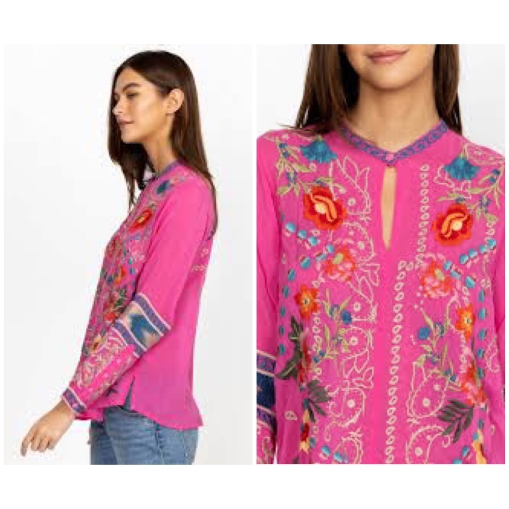 Johnny Was Pink Tamarind Blouse Small - Picture 2 of 7